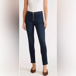 NWOT Veronica Beard Kate Skinny Jeans with Button Fly in Midnight Wash